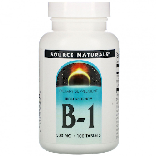 Source Naturals, B-1, высокая эффективность, 500 мг, 100 таблеток #1