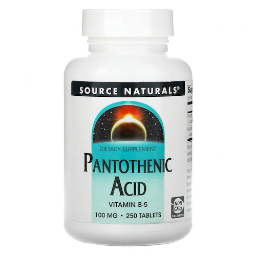 Source Naturals, Пантотеновая кислота, 100 мг, 250 таблеток #1