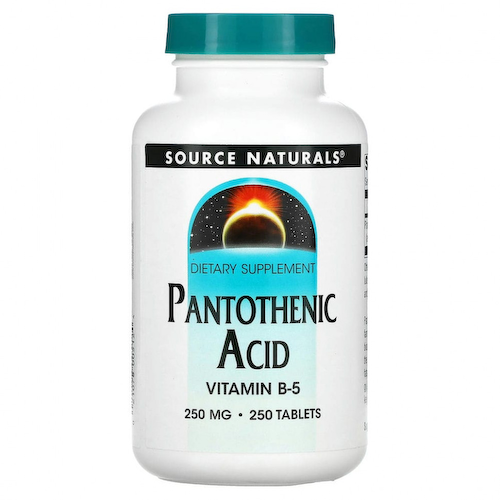 Source Naturals, пантотеновая кислота, 250 мг, 250 растительных капсул #1