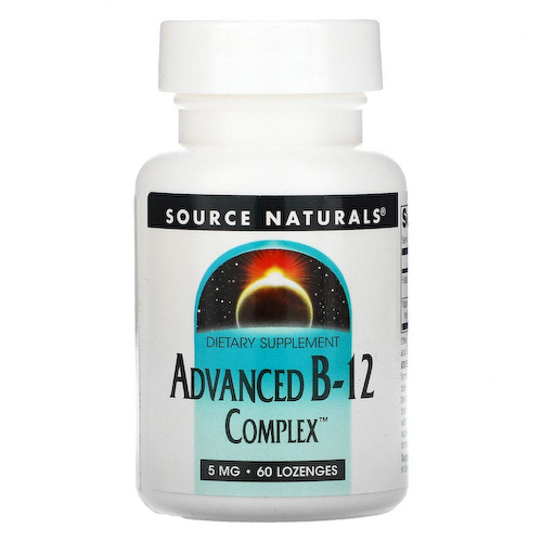 Source Naturals, улучшенный комплекс B-12, 5 мг, 60 таблеток для рассасывания #1