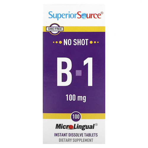 Superior Source, Витамин B-1, 100 мг, 100 быстрорастворимых таблеток #1