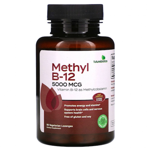 FutureBiotics, Метил B-12, вишня, 5000 мкг, 90 вегетарианских леденцов #1