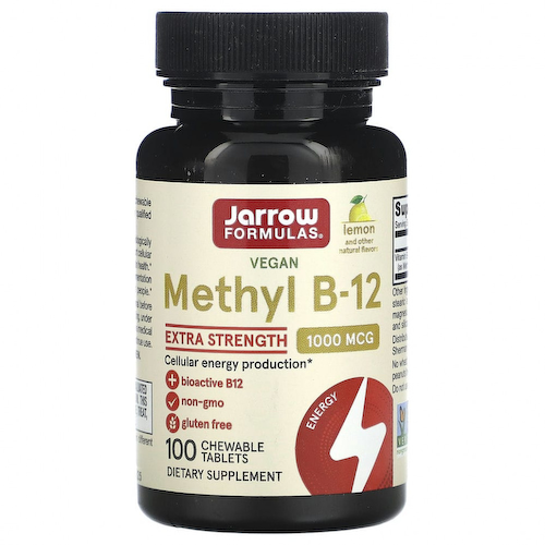 Jarrow Formulas, метил B12, лимон, 1000 мкг, 100 жевательных пастилок #1