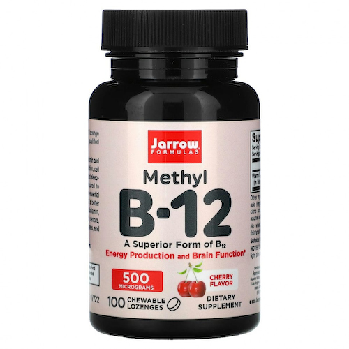 Jarrow Formulas, метил B-12, вишневый вкус, 500 мкг, 100 жевательных леденцов #1