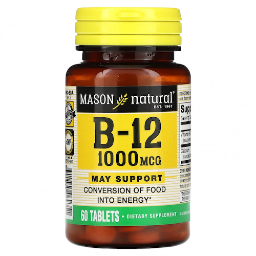 Mason Natural, Витамин B12, 1000 мкг, 60 таблеток #1