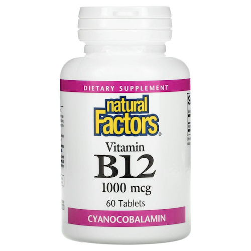 Natural Factors, витамин В12, 1000 мкг, 60 таблеток #1