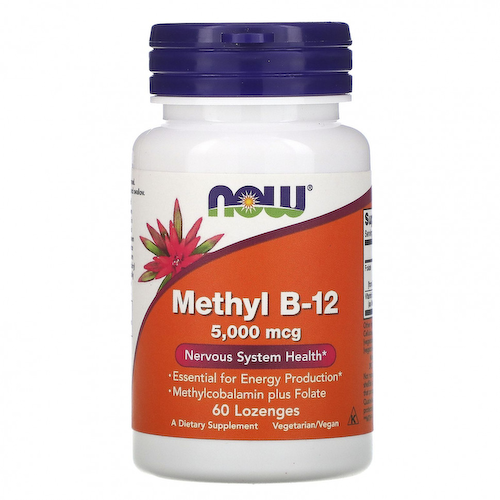 NOW Foods, Метил B- 12, 5000 мкг , 60 таблеток для рассасывания #1
