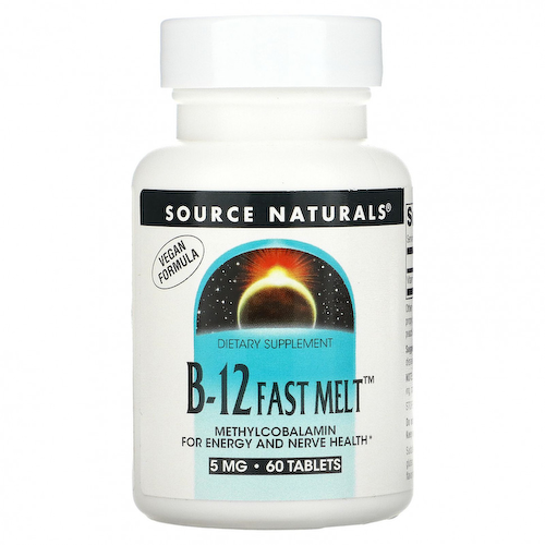Source Naturals, B-12 Fast Melt, 5 мг, 60 таблеток #1