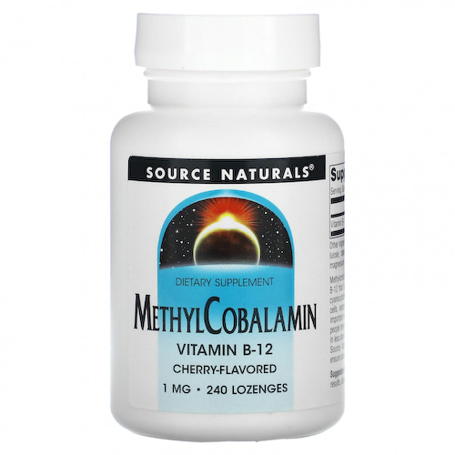 Source Naturals, МетилКобаламин, С вишневым вкусом Под язык, 1 мг, 240 таблеток #1