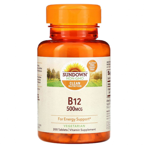Sundown Naturals, B-12, 500 мкг, 200 таблеток #1