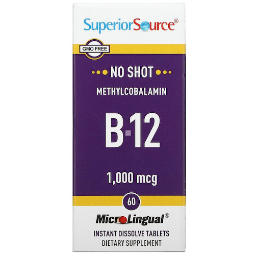 Superior Source, Метилкобаламин B-12, 1000 мкг, 60 быстрорастворимых таблеток MicroLingual #1