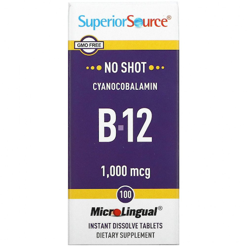 Superior Source, цианокобаламин B12, 1000 мкг, 100 таблеток #1