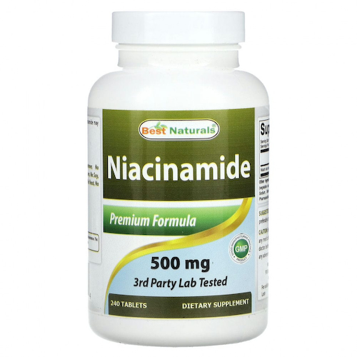 Best Naturals, Ниацинамид, 500 мг, 240 таблеток #1