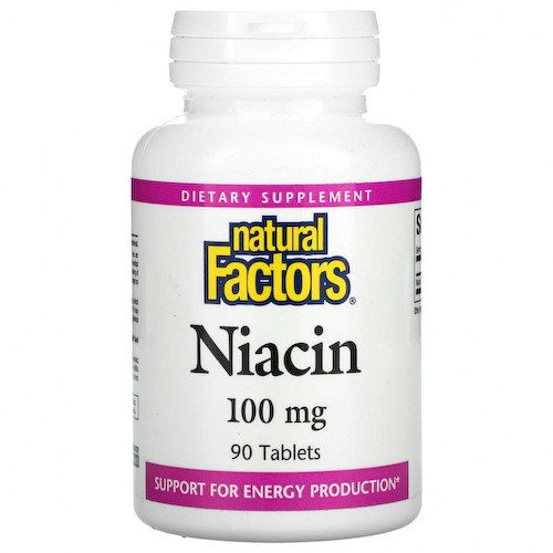 Natural Factors, ниацин, 100 мг, 90 таблеток #1