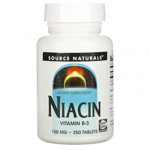 Source Naturals, ниацин, 100 мг, 250 таблеток #1