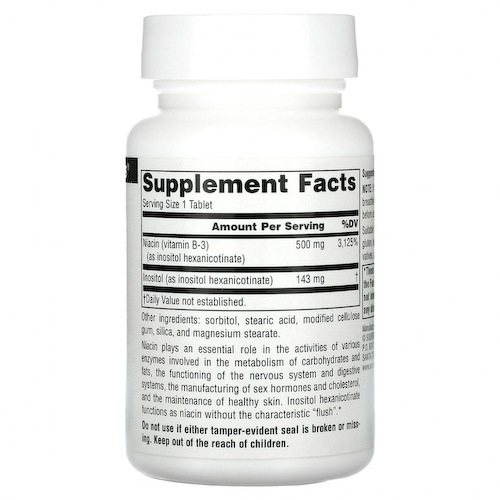 Source Naturals, ниацин, не вызывает приливов крови, 500 мг, 60 таблеток #1