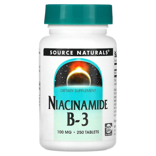 Source Naturals, Никотинамид B-3, 100 мг, 250 таблеток #1