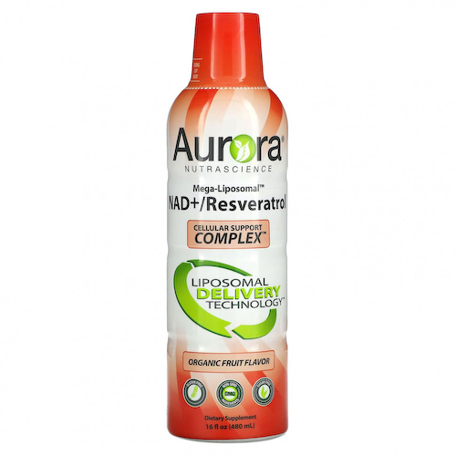 Aurora Nutrascience, Мега-липосомальный НАД + / ресвератрол, органические фрукты, 480 мл (16 жидк. Унций) #1