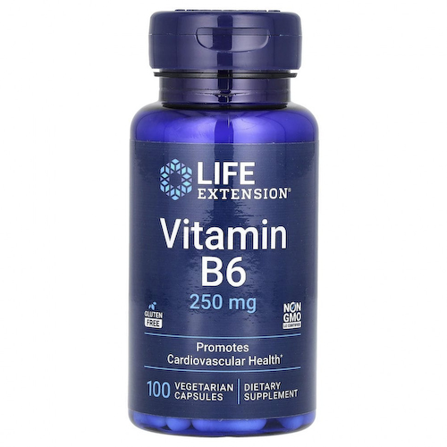 Life Extension, витамин B6, 250 мг, 100 вегетарианских капсул #1