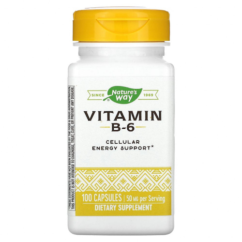 Nature's Way, витамин B-6, 50 мг, 100 капсул #1