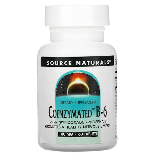Source Naturals, Ферментированный витамин B6, 100 мг, 60 таблеток #1