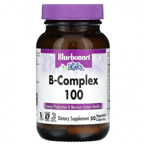 Bluebonnet Nutrition, B-Complex 100, витамины группы B, 50 растительных капсул #1