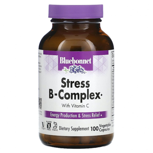 Bluebonnet Nutrition, Stress B-Complex, 100 растительных капсул #1
