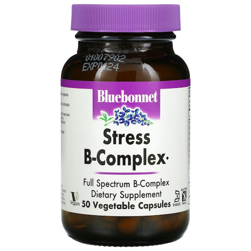 Bluebonnet Nutrition, Stress B-комплекс, 50 растительных капсул #1