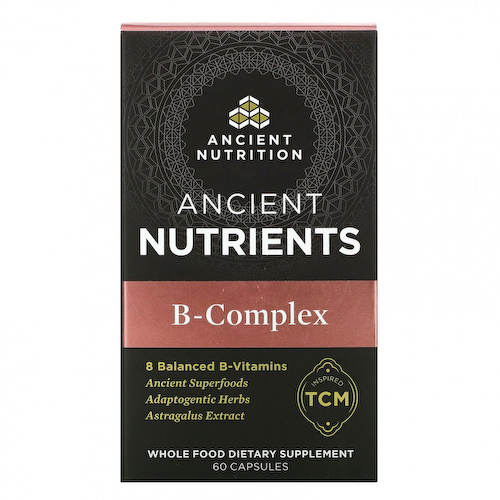 Dr. Axe / Ancient Nutrition, Ancient Nutrients, комплекс витаминов группы B, 60 капсул #1