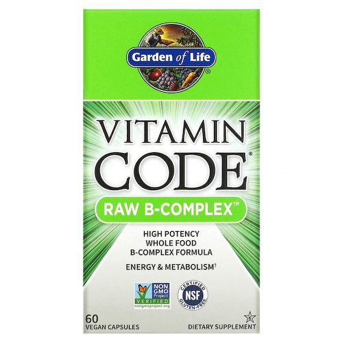 Garden of Life, Vitamin Code, Raw B-Complex, комплекс витаминов группы В, 60 веганских капсул #1