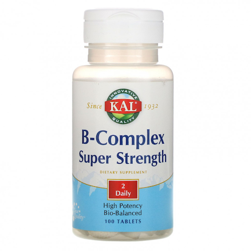 KAL, B-Complex Super Strength, 100 таблеток #1