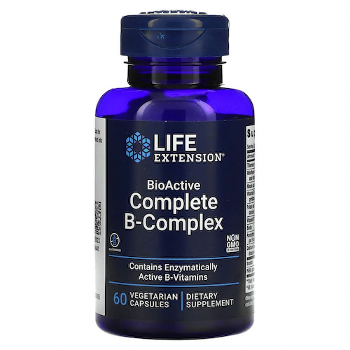 Life Extension, полный биоактивный комплекс витаминов группы B, 60 вегетарианских капсул #1