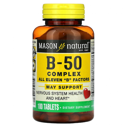 Mason Natural, Комплекс B-50`` 100 таблеток #1