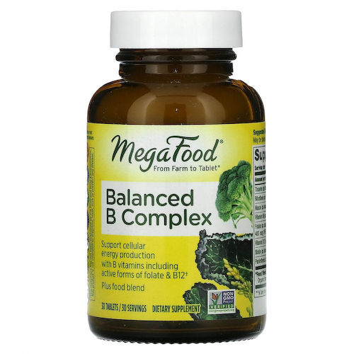 MegaFood, Сбалансированный комплекс витаминов В (Balanced B Complex), 30 таблеток #1