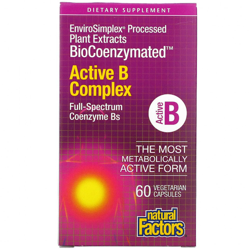 Natural Factors, BioCoenzymated, активный комплекс витаминов B, 60 вегетарианских капсул #1