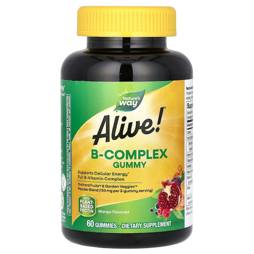 Nature's Way, Alive! комплекс витаминов группы B, со вкусом манго, 60 жевательных конфет #1