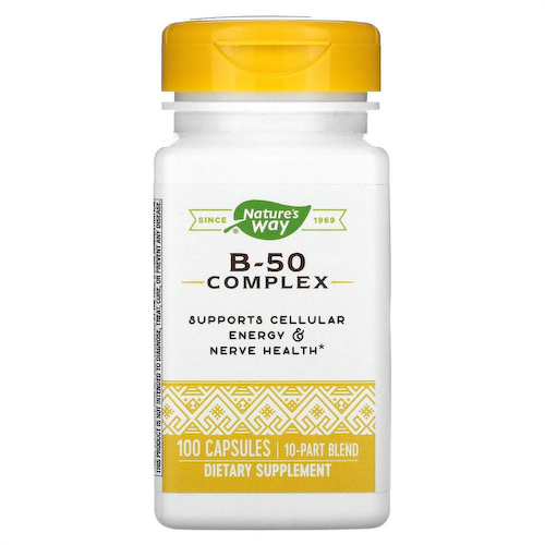 Nature's Way, комплекс витаминов B-50, 100 капсул #1