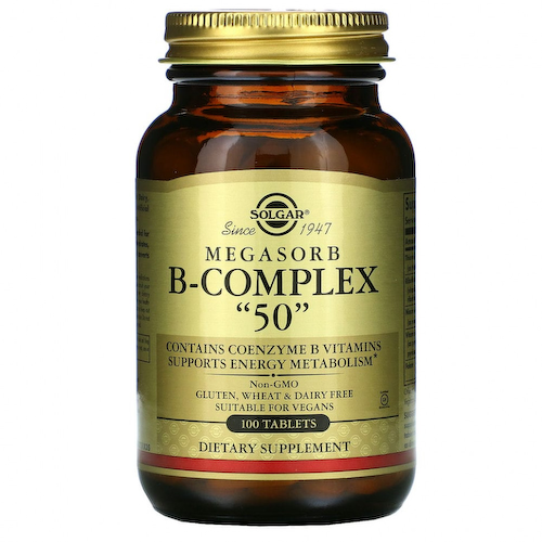 Solgar, Megasorb B-Complex «50», 100 таблеток #1