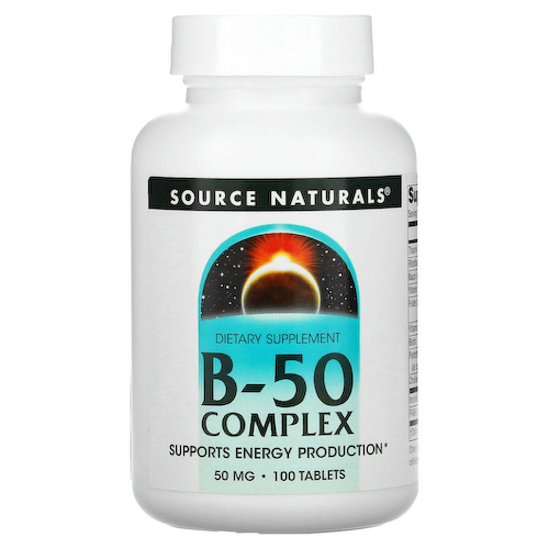 Source Naturals, комплекс B-50, 50 мг, 100 таблеток #1