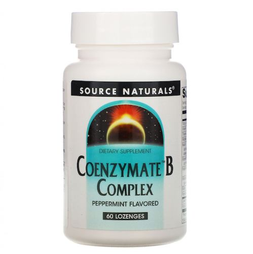 Source Naturals, комплекс ферментированных витаминов группы B, со вкусом перечной мяты, 60 таблеток для рассасывания #1
