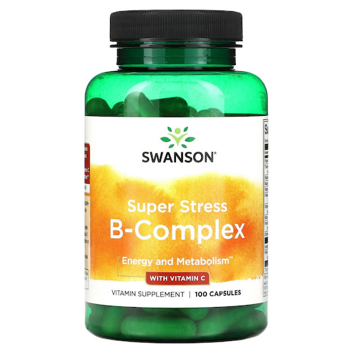 Swanson, Super Stress, B-комплекс, с витамином C, 100 капсул #1