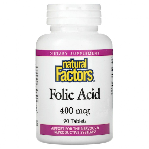 Natural Factors, Фолиевая кислота, 400 мкг, 90 таблеток #1