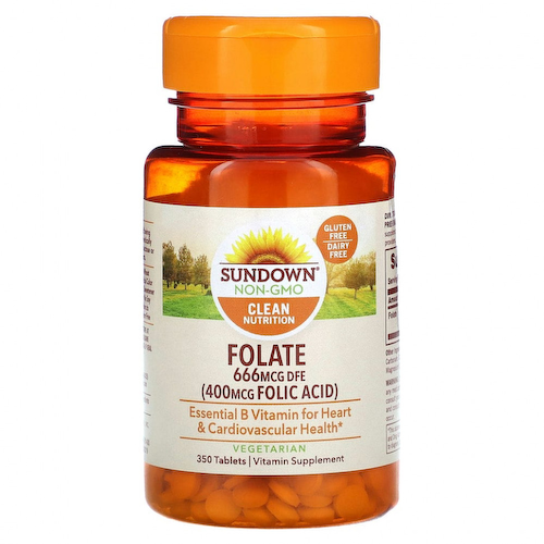 Sundown Naturals, Фолат, 666 мкг фолиевого эквивалента, 350 таблеток #1