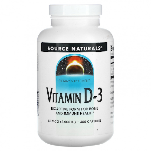 Source Naturals, Витамин D-3, 50 мкг (2000 МЕ), 400 капсул #1