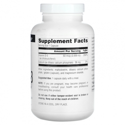 Source Naturals, Витамин D-3, 50 мкг (2000 МЕ), 400 капсул #1