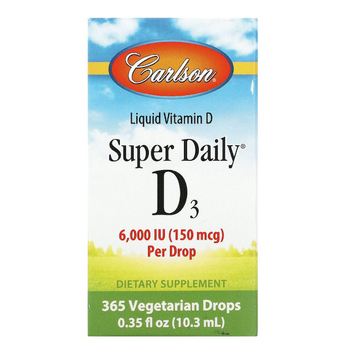 Carlson Labs, Super Daily D3, 150 мкг (6000 МЕ), 10,3 мл (0,35 жидкой унции) #1