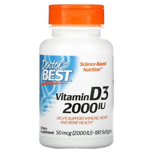 Doctor's Best, витамин D3, 50 мкг (2000 МЕ), 180 капсул #1