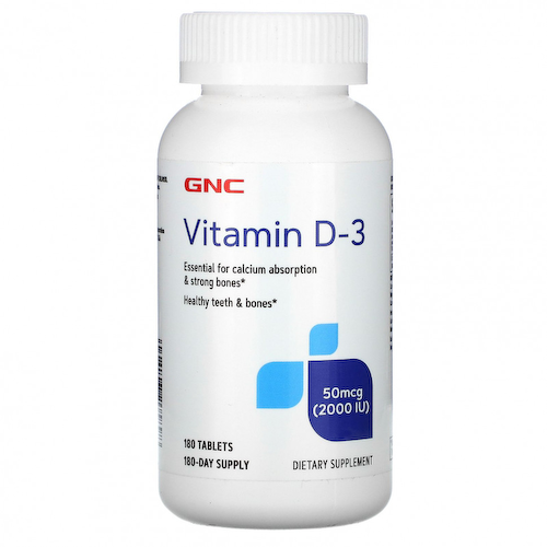 GNC, Витамин D-3, 50 мкг (2000 МЕ), 180 таблеток #1
