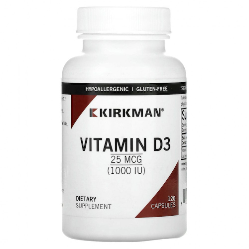 Kirkman Labs, Витамин D3, 25 мкг (1000 МЕ), 120 капсул #1