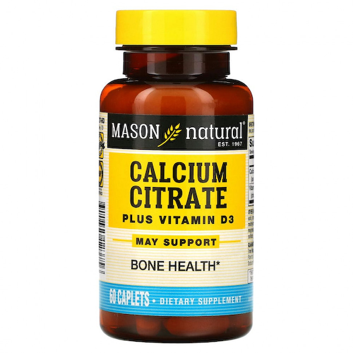 Mason Natural, Цитрат кальция с витамином D3, 60 капсуловидных таблеток #1